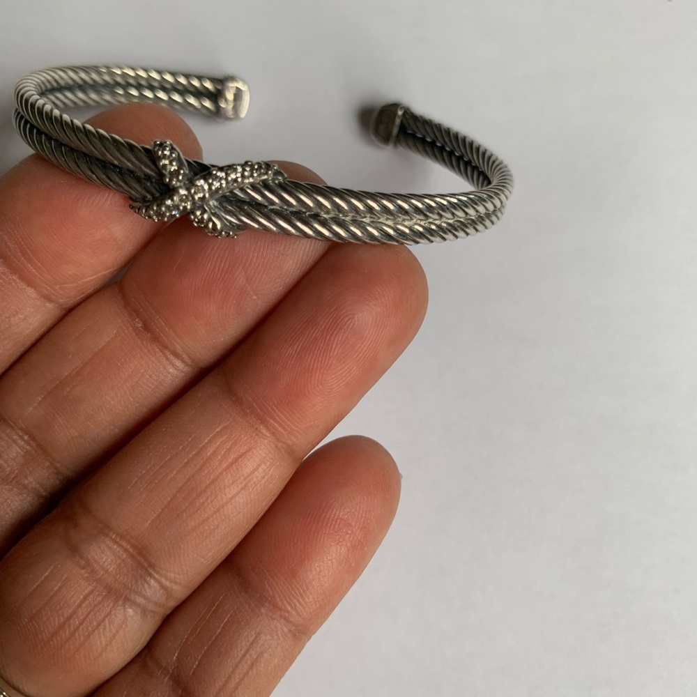 David Yurmax Diamon X collection bracelet/silver